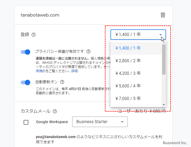 新しいドメインを取得する(13)