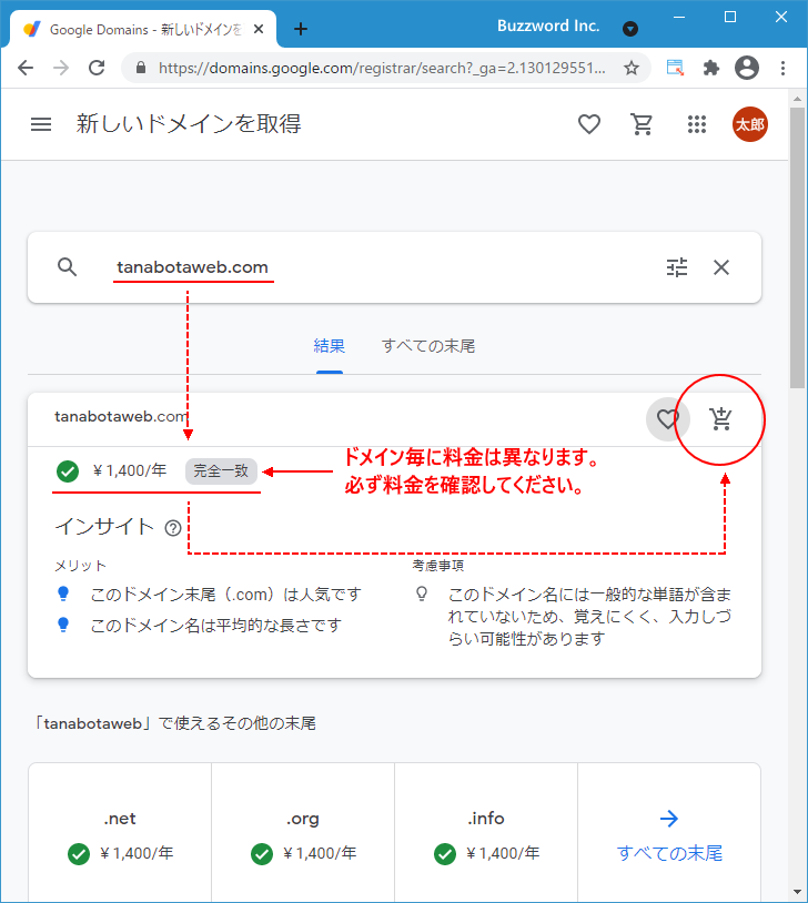 新しいドメインを取得する(10)