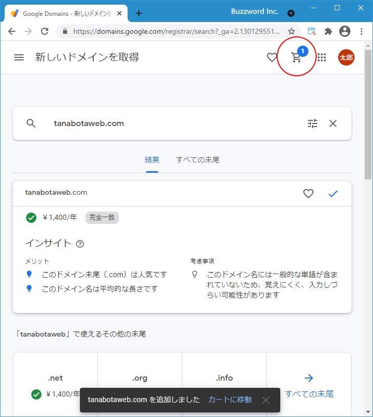 新しいドメインを取得する(11)