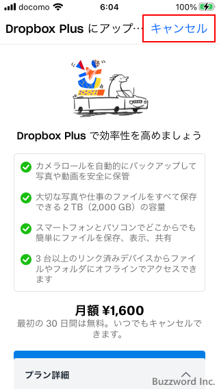 DropboxモバイルアプリからDropboxアカウントへログインする(4)