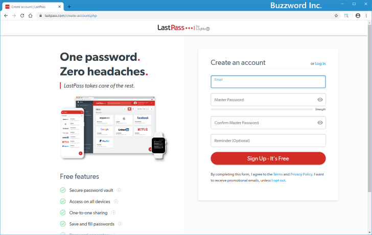 LastPassのアカウントを作成する(3)