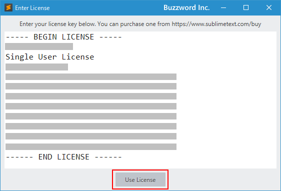 Sublime Textのライセンス購入の手順(12)