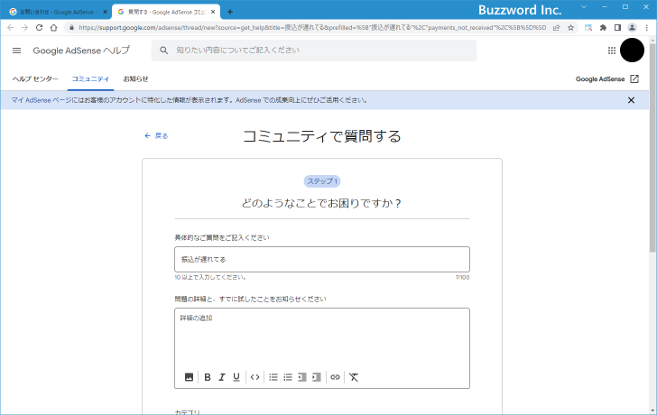 AdSenseに関してメールで質問する(9)