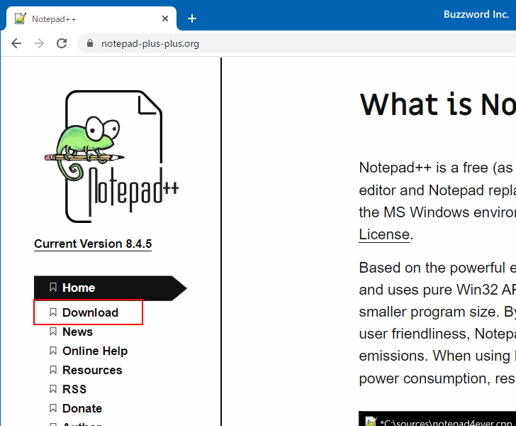 Notepad++のダウンロードとインストール(2)